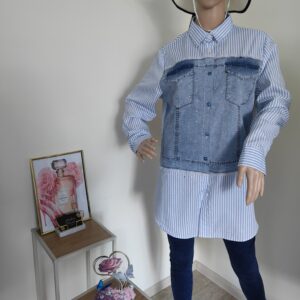 KOSZULA JEANSOWA Z DODATKIEM CYRKONII